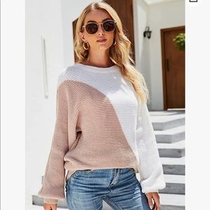 Oversized Chunky Knit Color Block Sweater